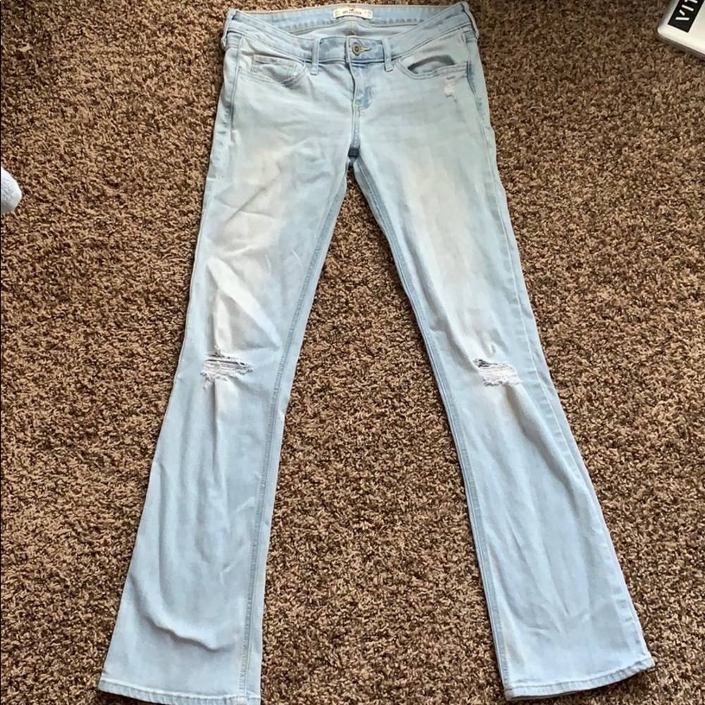 Washed light denim jeans